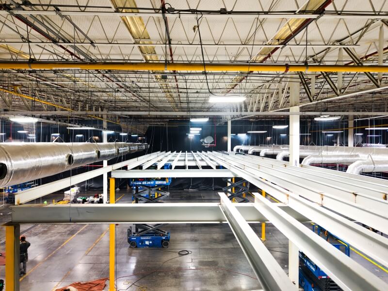 Estructuras de acero del mezanine