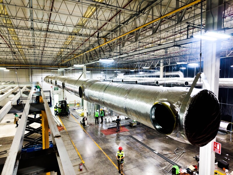 Ductos de inyección de aire del Sistema HVAC